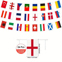 26.25 Ft 24 Countries String Flag International Flags Bunting Banner 24 Team Nation Flags Banner Decoration Sport Theme Party Garland For Club Bar Sports Events Grand Opening Party Supplies