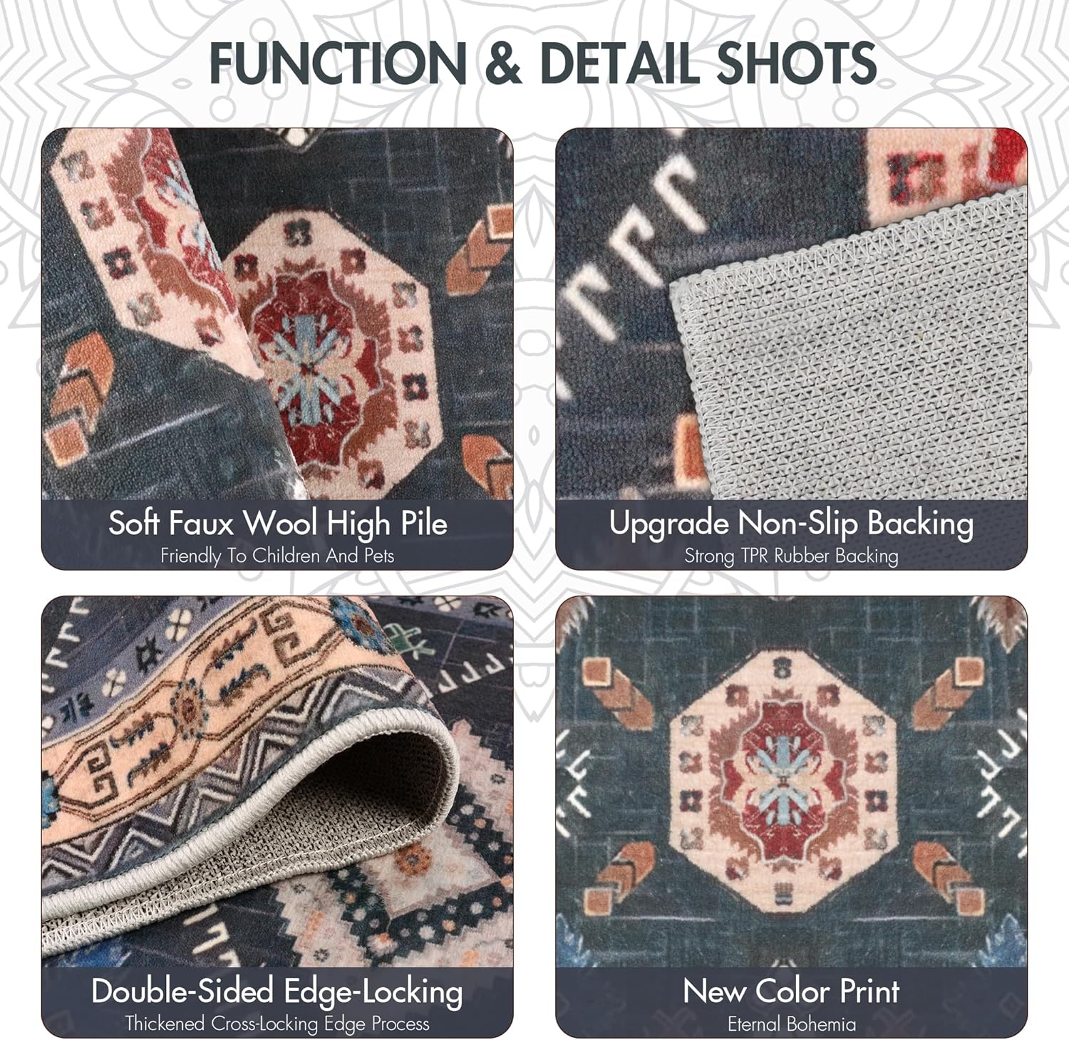 Washable Kitchen Rugs Set Of 3 Piece Non Slip Runner Set Boho Kitchen Runner Mat Decor Carpet For Hallway Laundry