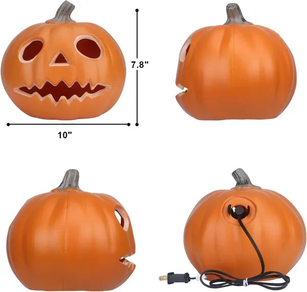 Lantern Halloween Pumpkin Lights- Waterproof Pre-lit Pumpkin Lighted JackoLantern For Halloween Porch, Party, Front Door, Fireplace Indoor And Outdoor Holiday Decorations, Sad Face, 10 Inch