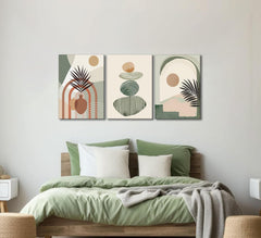 3 Pcs Boho Art Wall Decor Canvas Wall Art  Decor Stretched And Framed Ready To Hang Size 12 X 16in