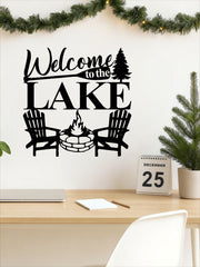 Welcome To The Lake Elegant Metal Wall Art