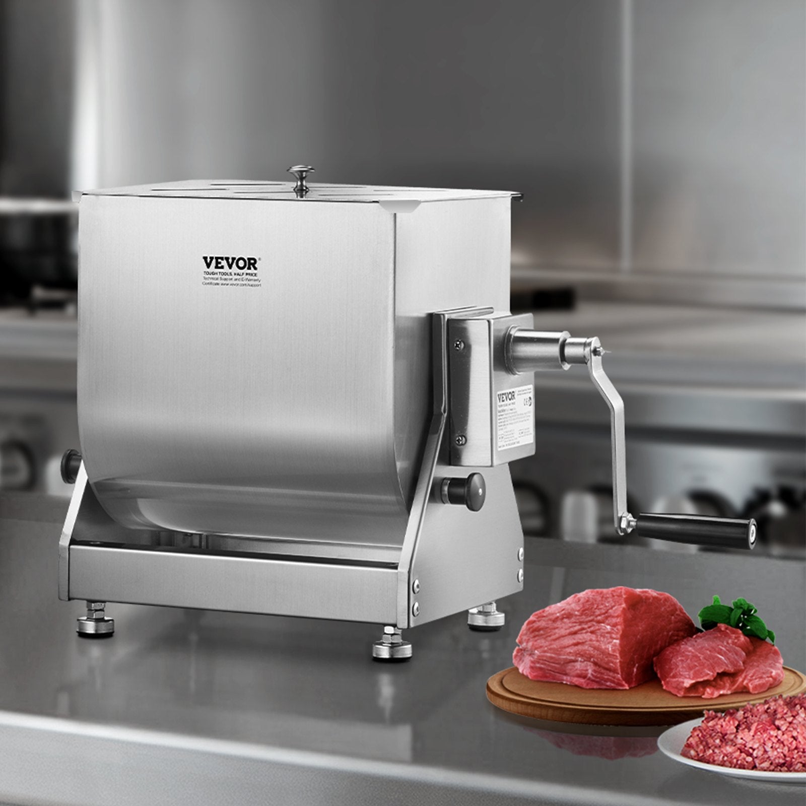 Manual Meat Mixer 15L Tilt Tank Mixing Max 15LB For Meat Sausage Mixer Machine