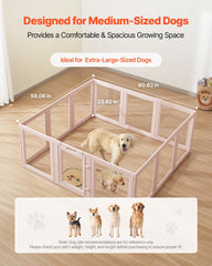 Dog Whelping Box With Window Transparent Playpen For X-Large Dog 60x59x23 In