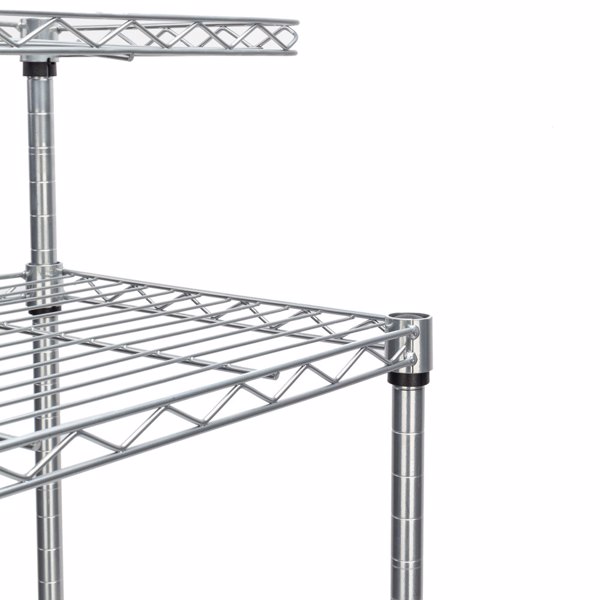 4-layer Powder Coated Wheeled Microwave Oven Rack, Stainless Steel