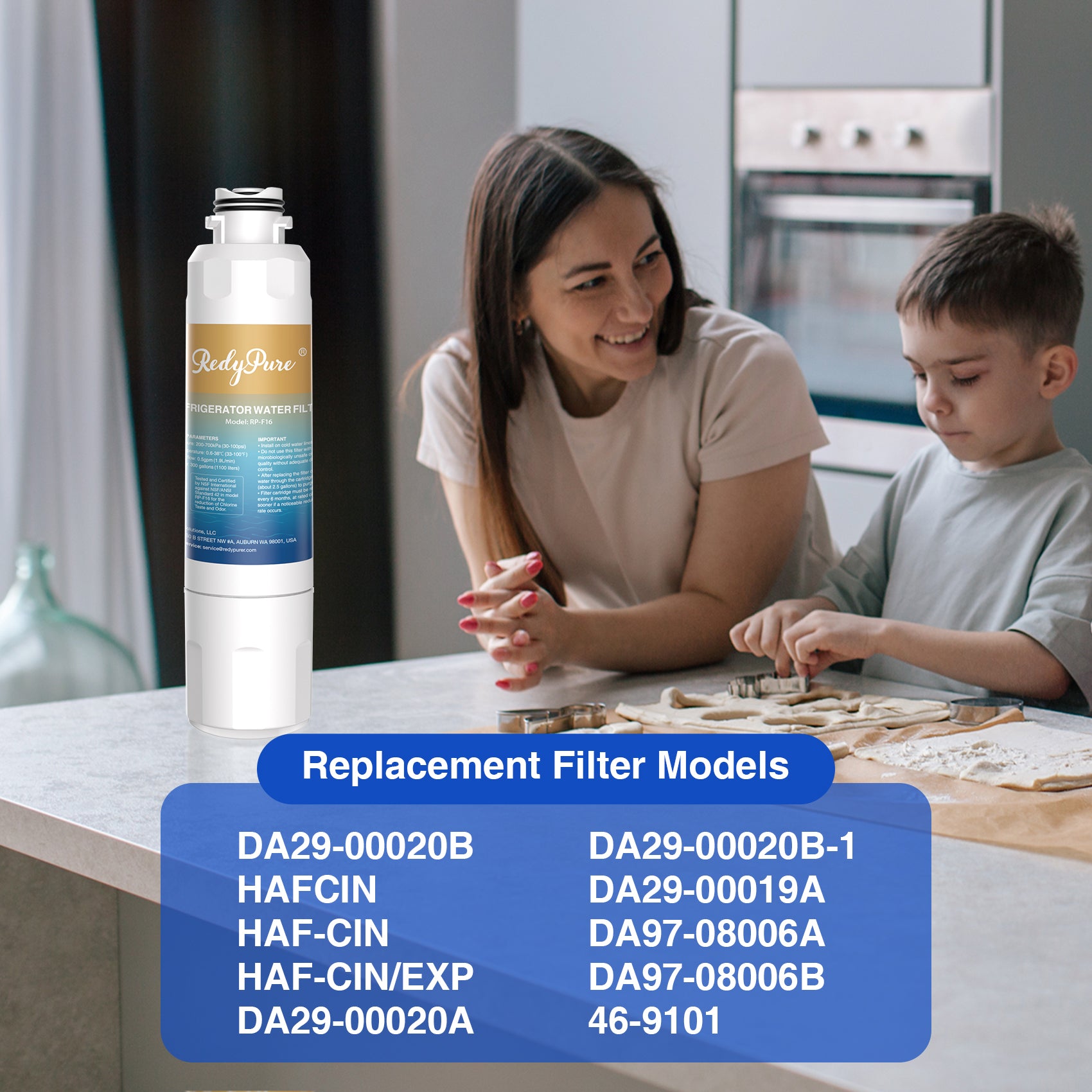 2 Pack Refrigerator Water Filter Replacement For Water Filter HAF-CIN EXP, DA29-00020B, HAF-CIN, DA29-00020B-1, RF28HMEDBSR, RF263BEAESR, RS25J500DSR, RF263TEAESG, HDX FMS-2, DA97-08006A-1