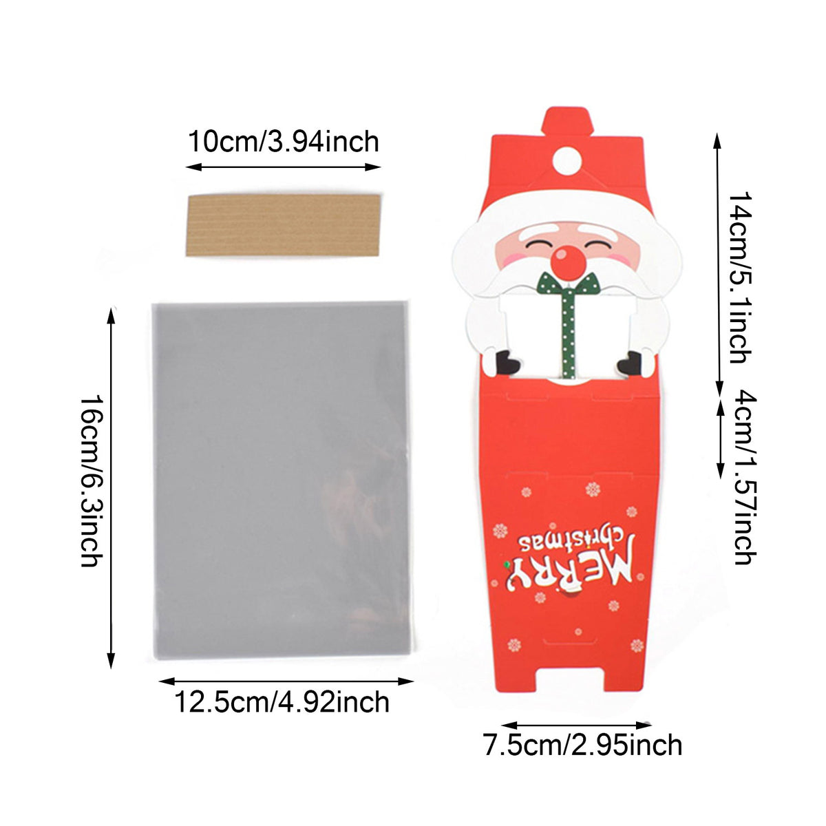 3D Christmas Goody Gift Boxes With Transparent Bags For Holiday Xmas Goodie Paper Boxes, School Classroom Party Favor Supply, Santa Claus Design Candy Treat Cardboard Cookie Box For Xmas G