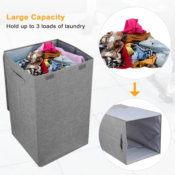 Foldable Laundry Hampers Washing Clothes Laundry Basket With Lid Handles Storage Organizer
