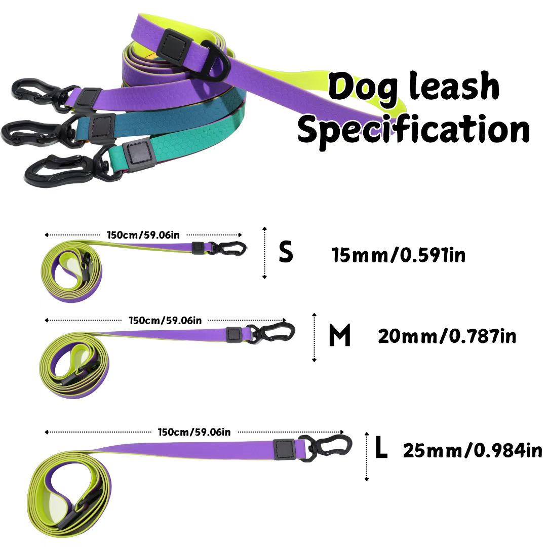 Honeycomb Embossed Dual-Color Pet Leash Set Is Stylish And Fashionable. The Embossed Surface Enhances The Leash's Grip, Preventing Slippage When Held. The Product Is Waterproof, Wear-resistant, Odor-r
