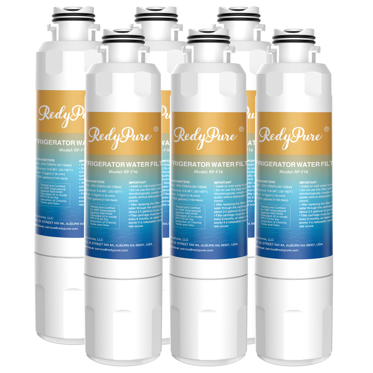 6 Pack Refrigerator Water Filter Replacement For Water Filter HAF-CIN EXP, DA29-00020B, HAF-CIN, DA29-00020B-1, RF28HMEDBSR, RF263BEAESR, RS25J500DSR, RF263TEAESG, HDX FMS-2, DA97-08006A-1