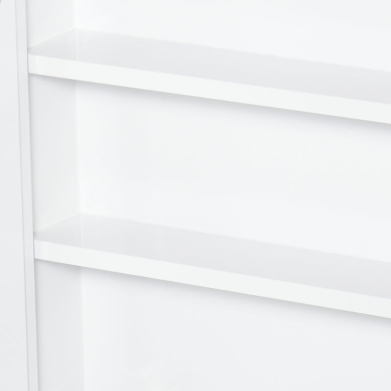 Kleankin Bathroom Mirrored Cabinet, Steel Frame Medicine Cabinet, Wall-Mounted Storage Organizer With Double Doors, White