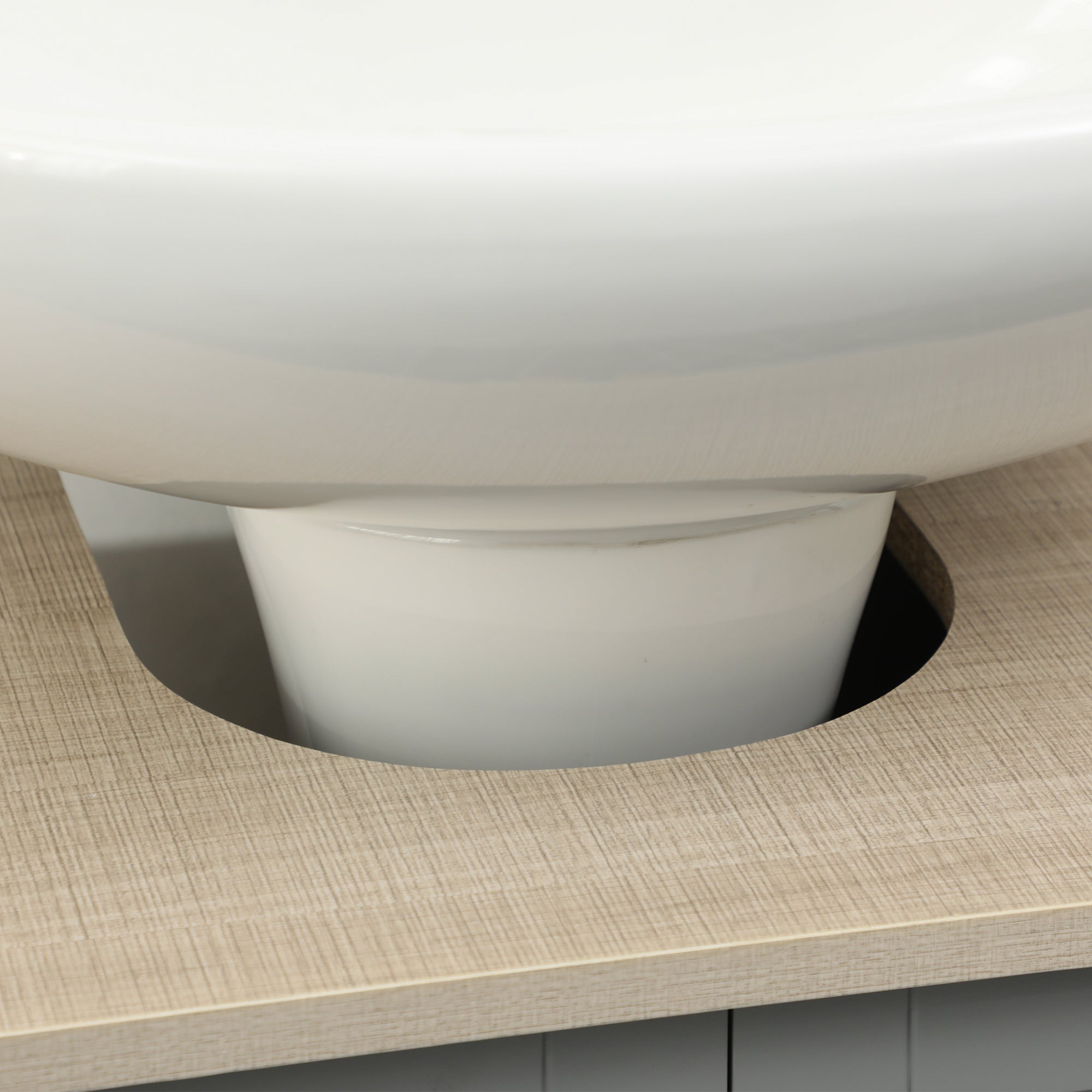 Pedestal Sink Storage Cabinet, Under Sink Cabinet, Bathroom Vanity Cabinet with Adjustable Shelf and Open Bottom Shelf, Gray