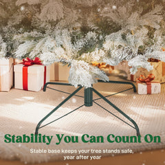 9 ft Artificial Frosted Christmas Tree with Realistic Branches, Wide Full Spruce, Hinged Xmas Tree, Easy Assembly