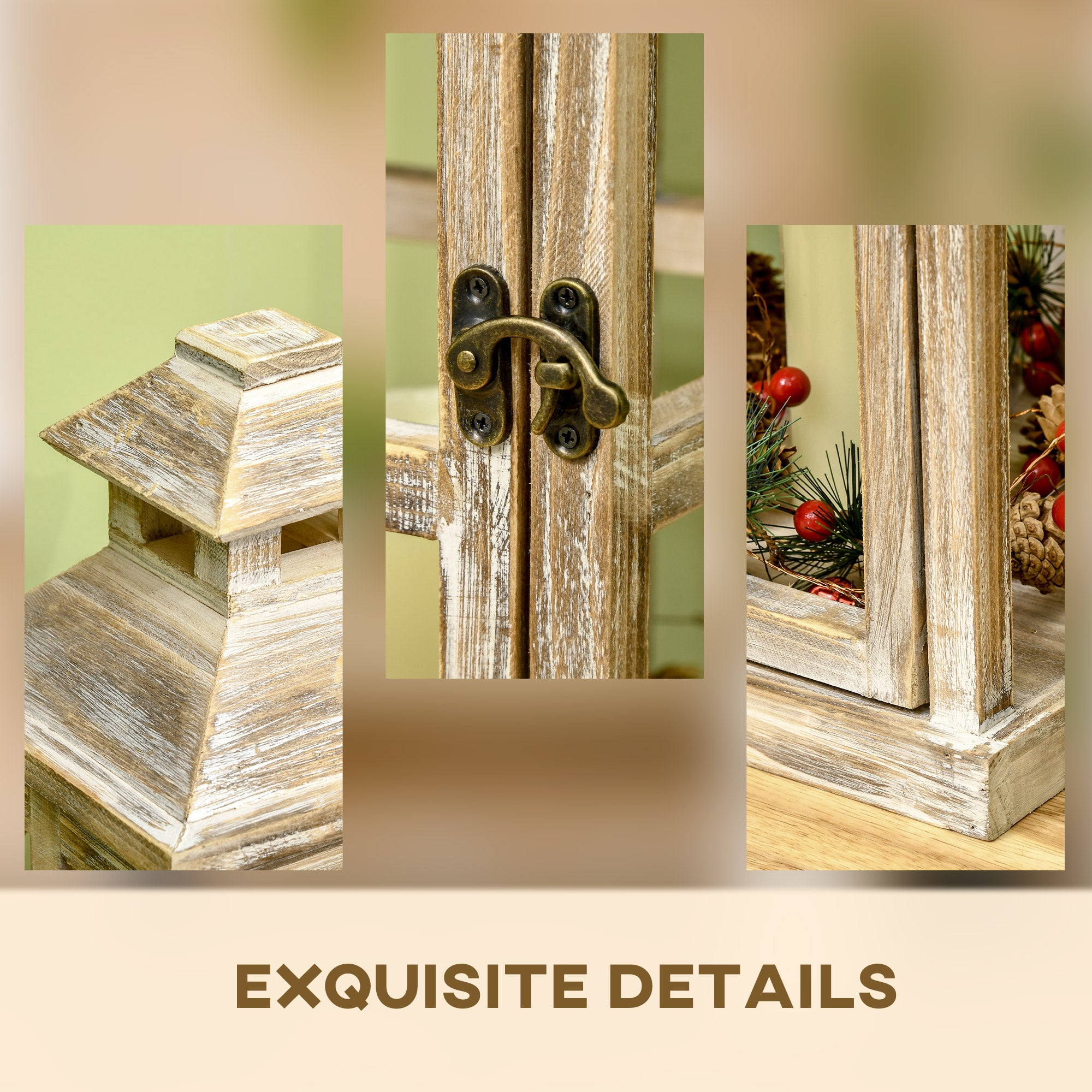 2 Pack 28"/20" Large Rustic Lantern Decorative