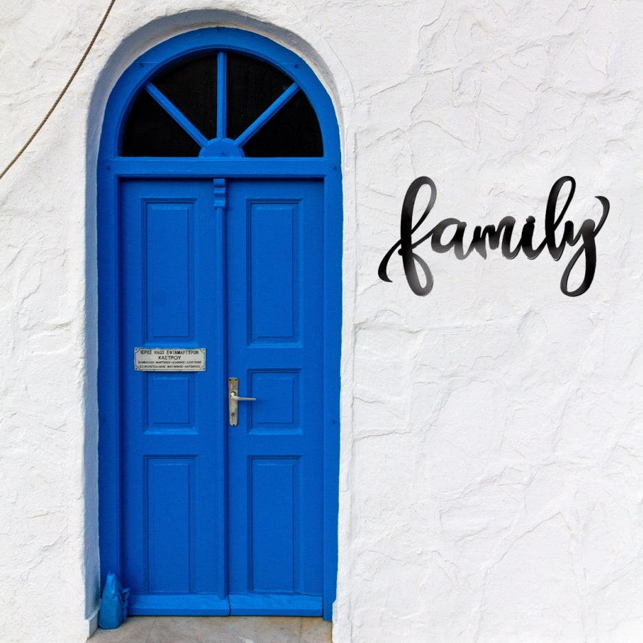 Vintage Metal Wall Sign For Family - Inspirational Quotes For Living Room