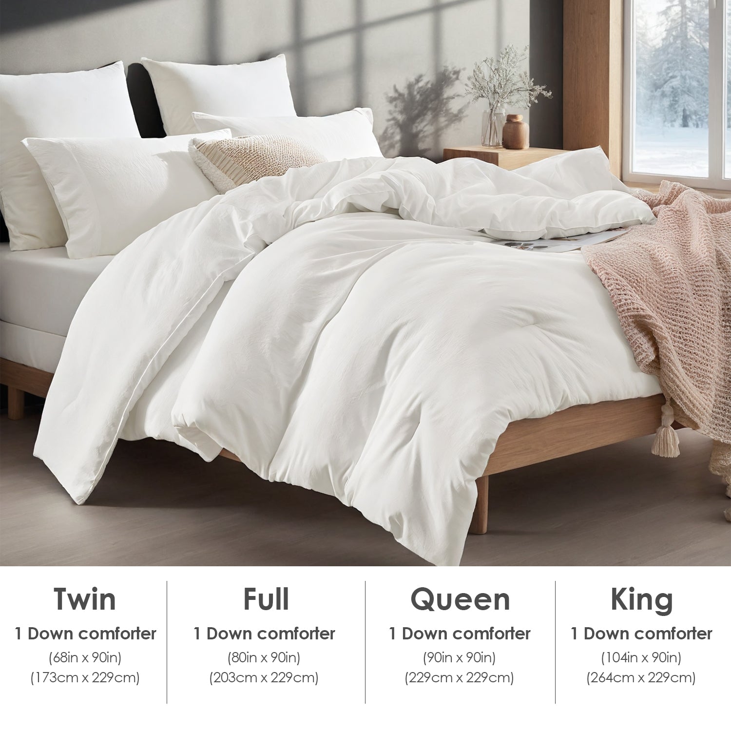 All-Season Oversized Solid Plump Duvet - Premium Durable Comforter With Enhanced Warmth. This Thick Winter Quilt Insert Provides Year-round Comfort, Making It An Ideal Christmas Gift For Daily Use.
