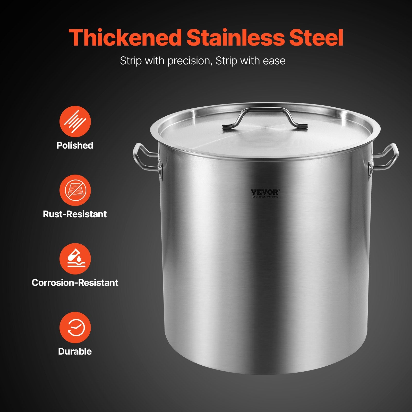 84QT Stainless Steel Stockpot Cooking Kitchen Sauce Pot With Basket Lid Handle