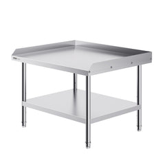 Stainless Steel Work Table, 30 X 36 X 26 Inch Commercial Food Prep Worktable, 3-Sided Backsplash Heavy Duty Prep Worktable, Metal Work Table With Adjustable Height For Restaurant Home Hotel