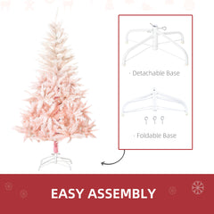 5ft Unlit Spruce Artificial Christmas Tree with Realistic Branches and 450 Tips, Pink
