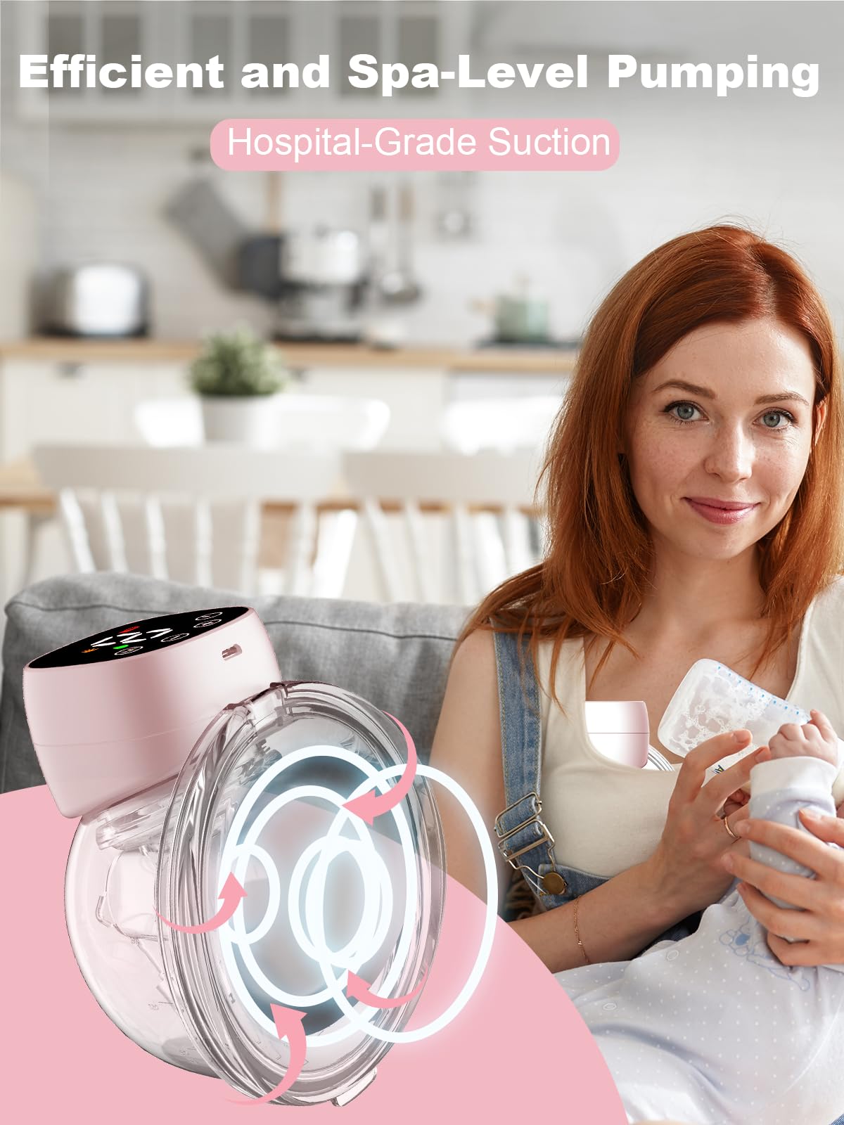 Hands Free Breast, Wearable Breastfeeding 3 Modes & 9 Levels, Double Electric Portable Low Noise With Long Battery Life 1 Pack