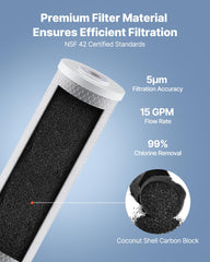 Whole House Water Filter Replacement Cartridge 4.5'x20' CTO Carbon 2 Pack