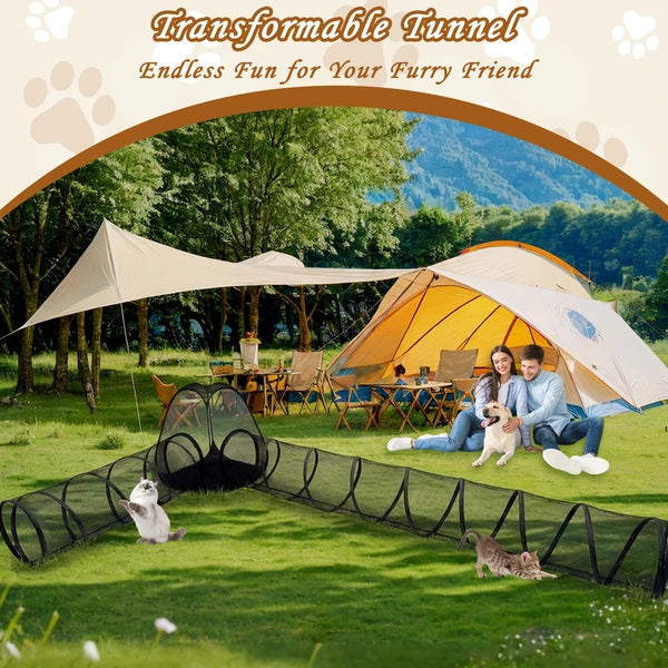 Outdoor Cat Enclosure, Portable Cat Tents For Outside, Cage Free Outside Cat Playpen Pet Enclosure, Cat Tunnel Outdoor Playground For Indoor Cats & Small Animals