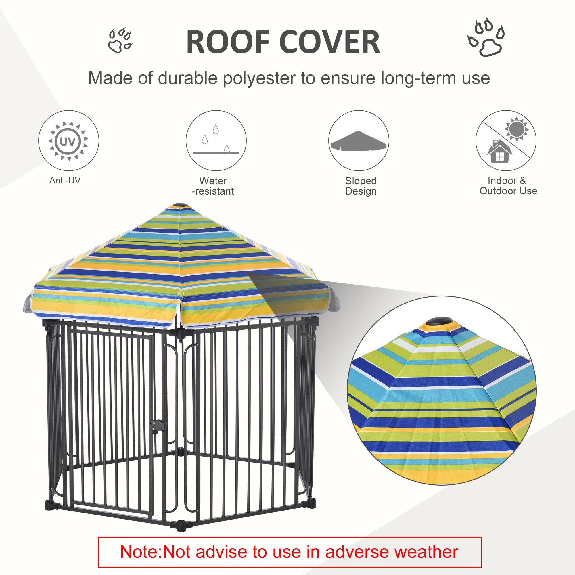 Dog Playpen with Door & Removable Cover for Small & Most Medium Sized Dogs Indoor & Outdoor Use
