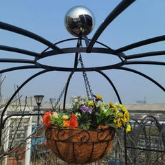Metal Garden Arch Iron Garden Arbors Gazebo Dia81.3'' X 114.2'' High Birdcage Shape Pergola Pavilion For Wedding Ceremony Outdoor