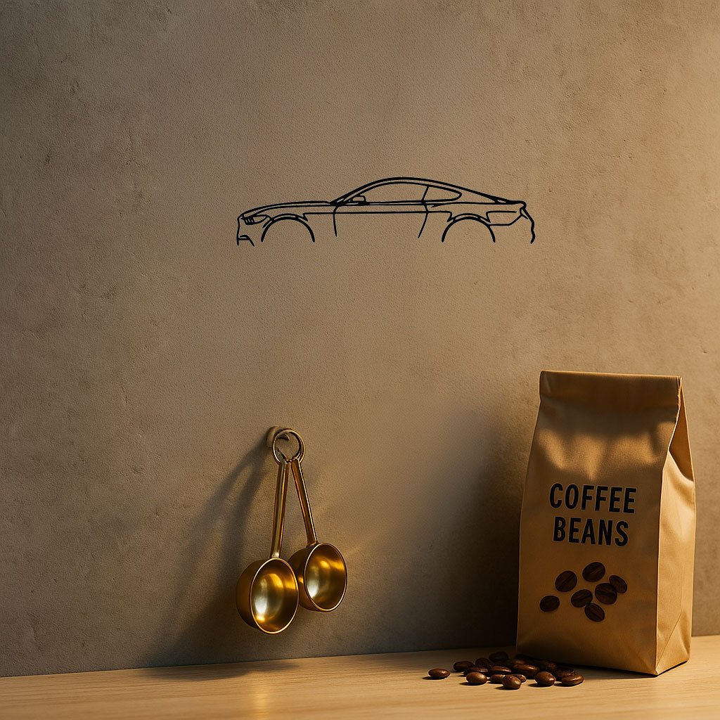 Laser-Cut Metal Wall Art Precise Sports Car Silhouette