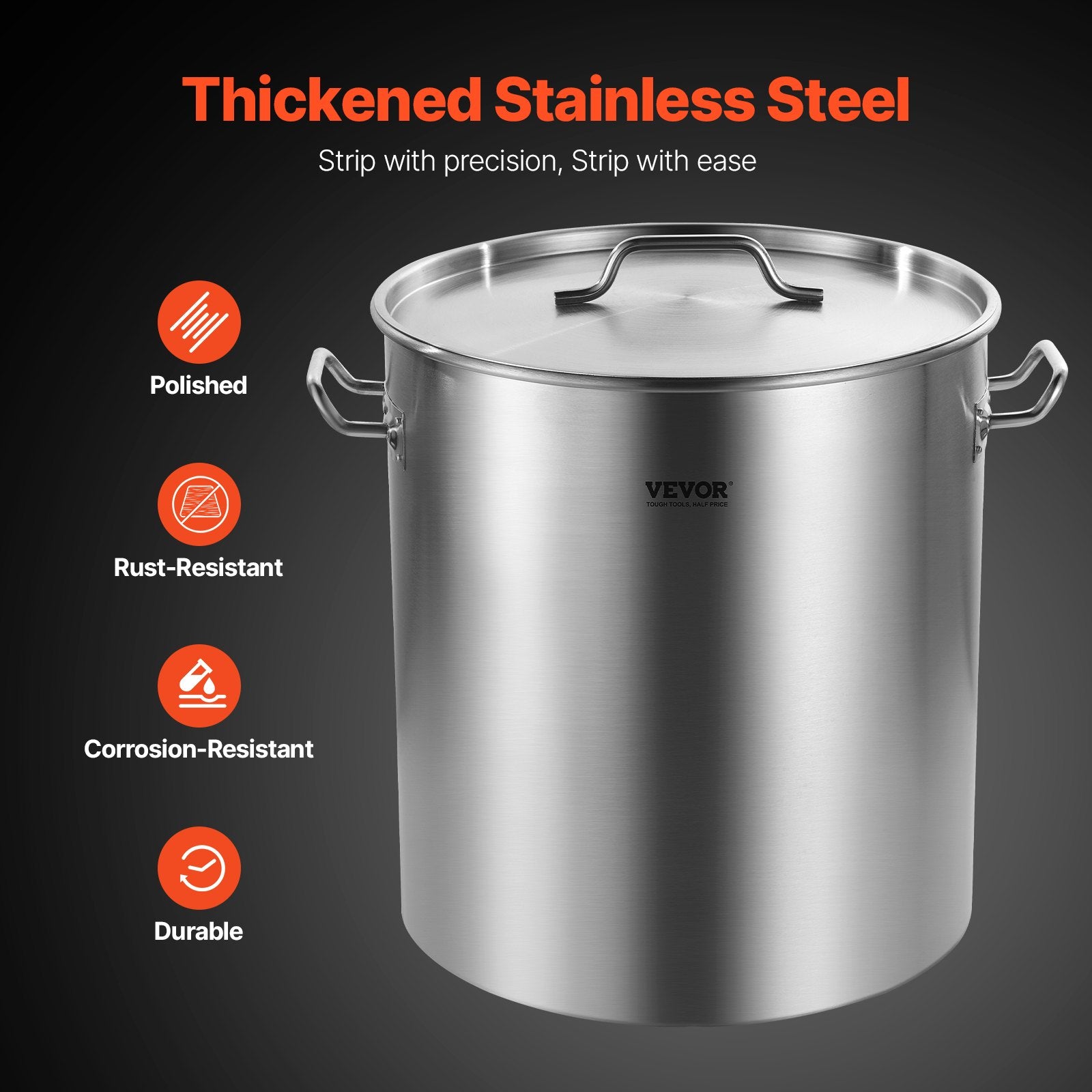 64QT Stainless Steel Stockpot Cooking Kitchen Sauce Pot With Basket Lid Handle