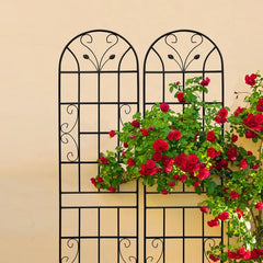 4 Pack Metal Garden Trellis 86.7" X 19.7" Rustproof Trellis For Climbing Plants Outdoor Flower Support Black