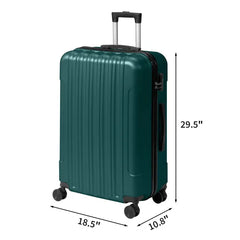 Three-in-one Textured Frosted Case Shell, Non-TSA Customs Lock, 28-inch Detachable Wheels, ABS Trolley Case, 20in, 24in, 28in, ABS, All-color Dark Green