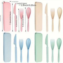 Sustainable Diet 4-Piece Eco-Friendly Cutlery Set Biodegradable Reusable