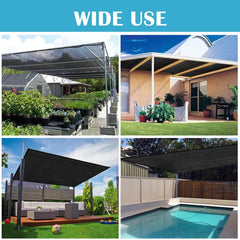 10ft*12ft Black Sunshade Net With Snap-on Design For Sun Protection, Windproof, And Patio/balcony Shading