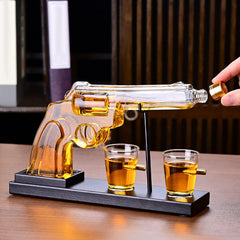 Gifts For Men Dad, 10 Oz Whiskey Gun Decanter Set  2 Bullet Glasses - Unique Birthday Pistol Gift Ideas Daughter Son, Personalized Liquor Dispenser - Scotch Bourbon Vodka, Him, Brother Husband