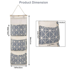 1Pc Wall Mounted Storage Bag Door Closet Hanging Storage Bag Organizer Waterproof 3 Pockets Pouch