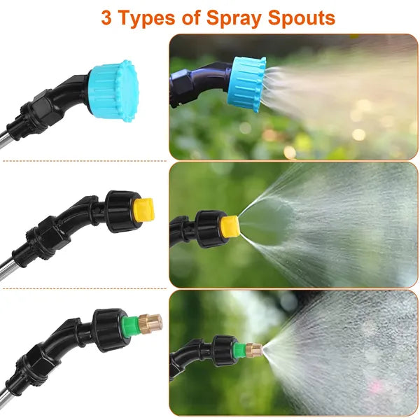 5L/1.3Gallon Electric Plant Sprayer Telescopic Rechargeable Garden Sprayer Automatic Handheld Sprayer With 3 Spray Spouts Shoulder Strap For Cleaning Sterilization