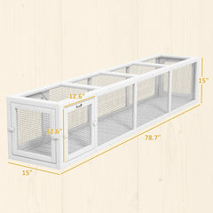 Wooden Cat Run With Weather Protection, Connecting Inside And Outside