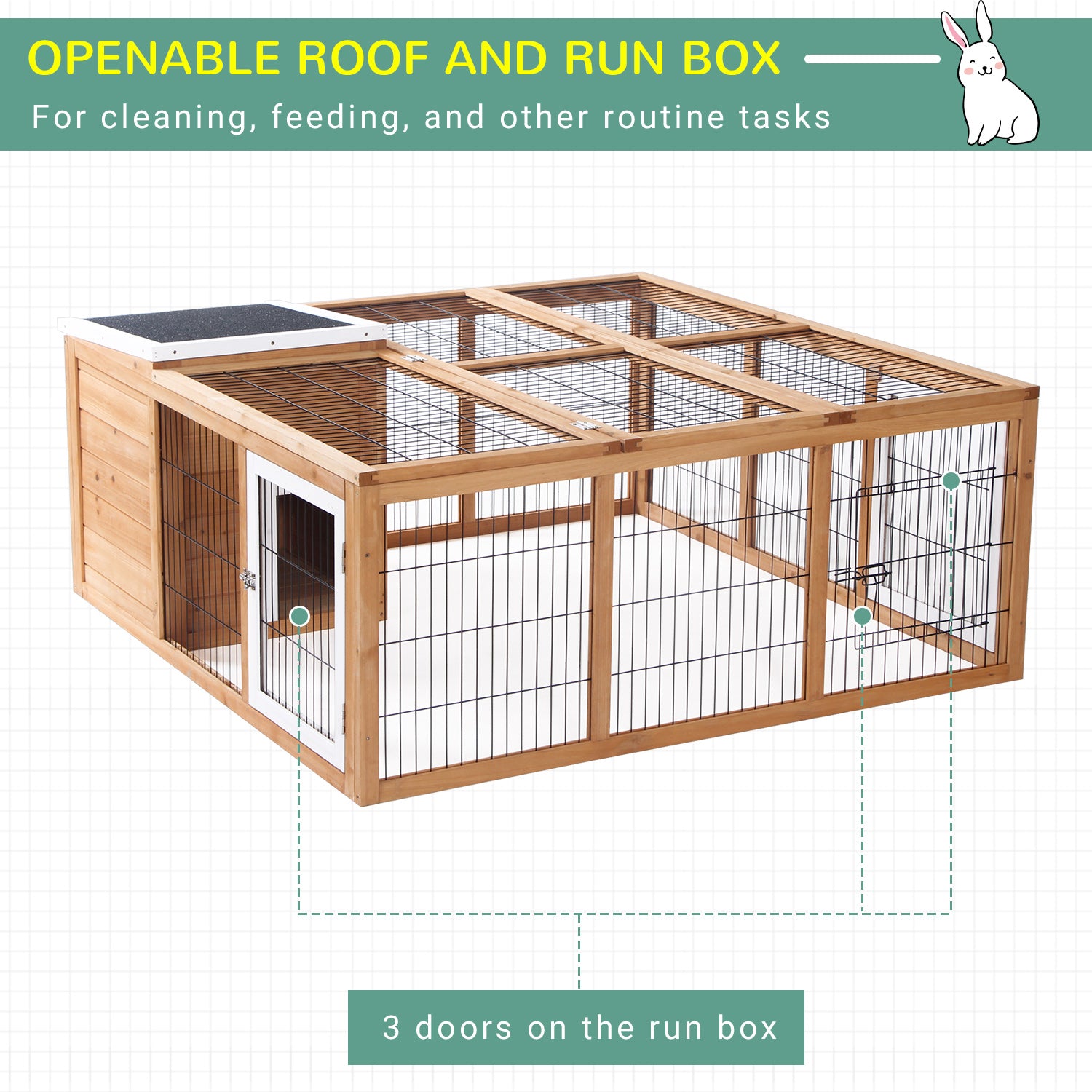 Rabbit Hutch, Waterproof Rabbit House For Small Animals, Natural