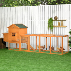 Extra Large Run Included Chicken Coop with Removable Tray Orange