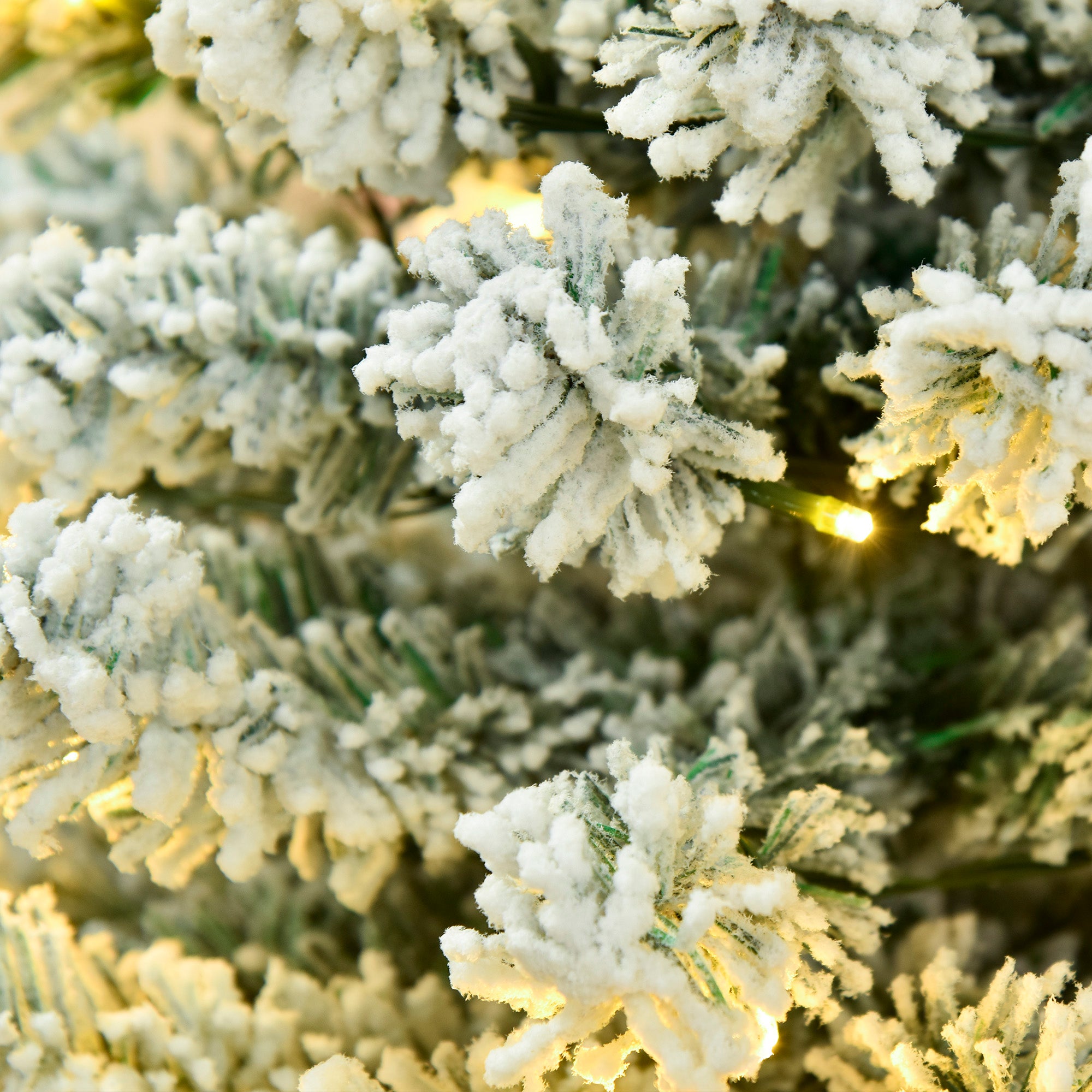 6ft Pre-Lit Snow-Flocked Slim Douglas Fir Artificial Christmas Tree with Realistic Branches, 250 LED Lights and 462 Tips