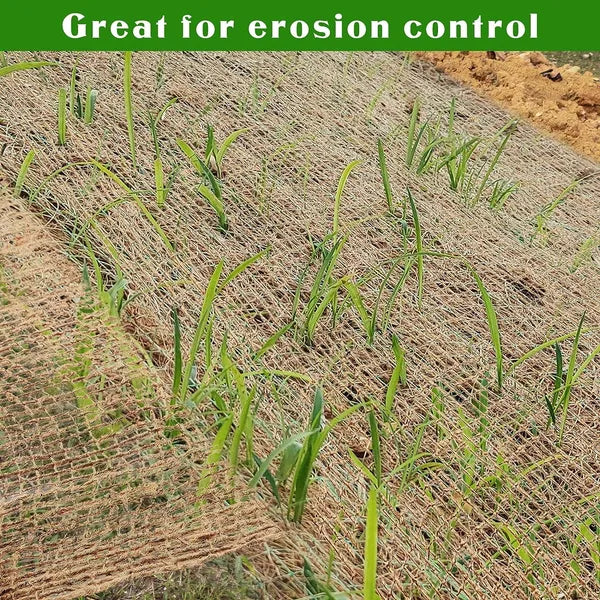 4ft*15ft Coconut Fiber Slope Protection Netting, An Environmentally Friendly And Durable Soil Protection And Landscaping Solution.