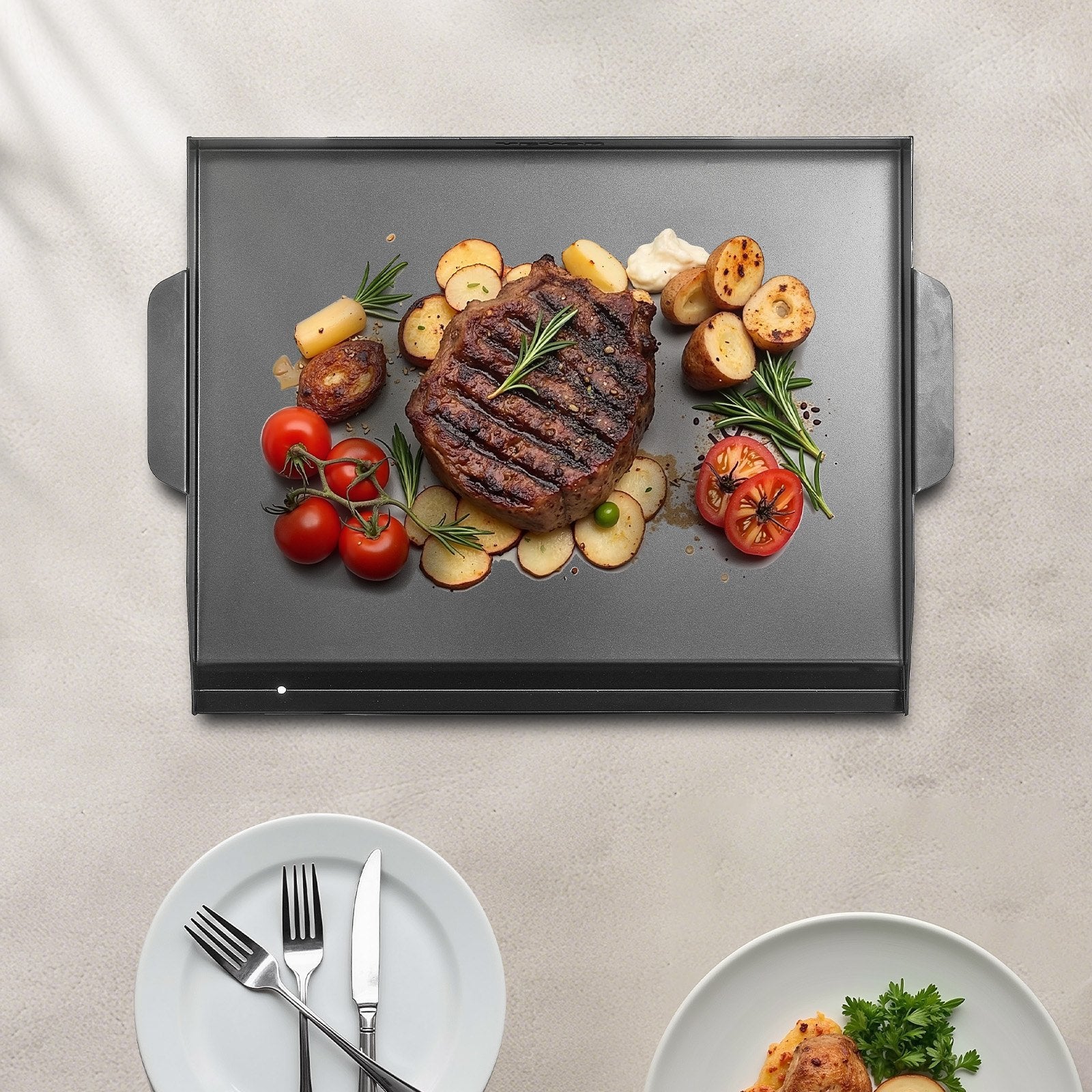 22x16 In Flat Top Griddle Carbon Steel Universal BBQ Grill Pan Cookware