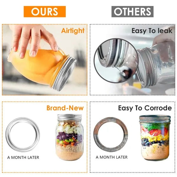 24 Pcs Regular Mouth Canning Jar Metal Rings