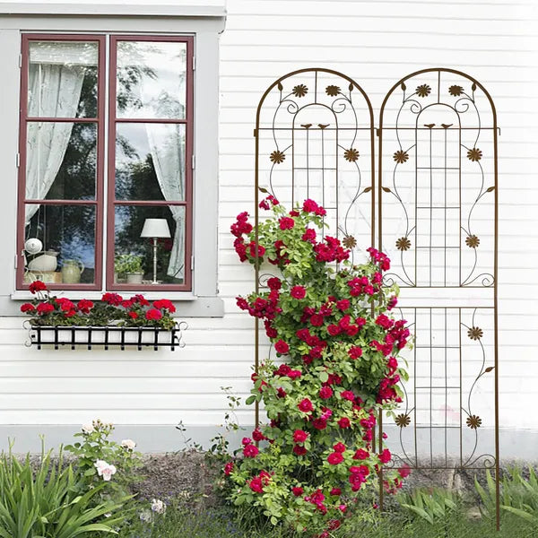 2 Pack Metal Garden Trellis 86.7" X 19.7" Rustproof Trellis For Climbing Plants Outdoor Flower Support