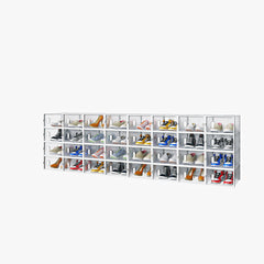 White Small 32PCS 33x23x14cm, Shoebox, Plastic, Grid, Free Combination