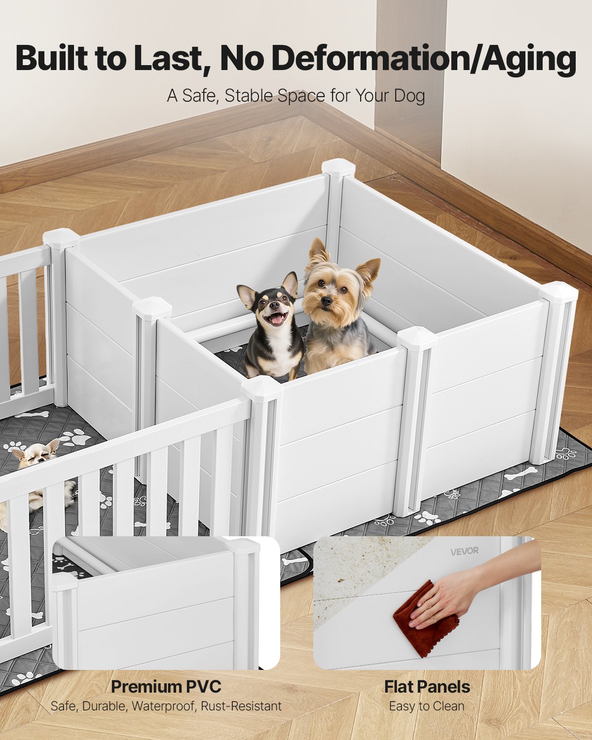 Puppy Dog Whelping Pen Box Adjustable Door Height For Medium Dogs 73x38x19.7 In