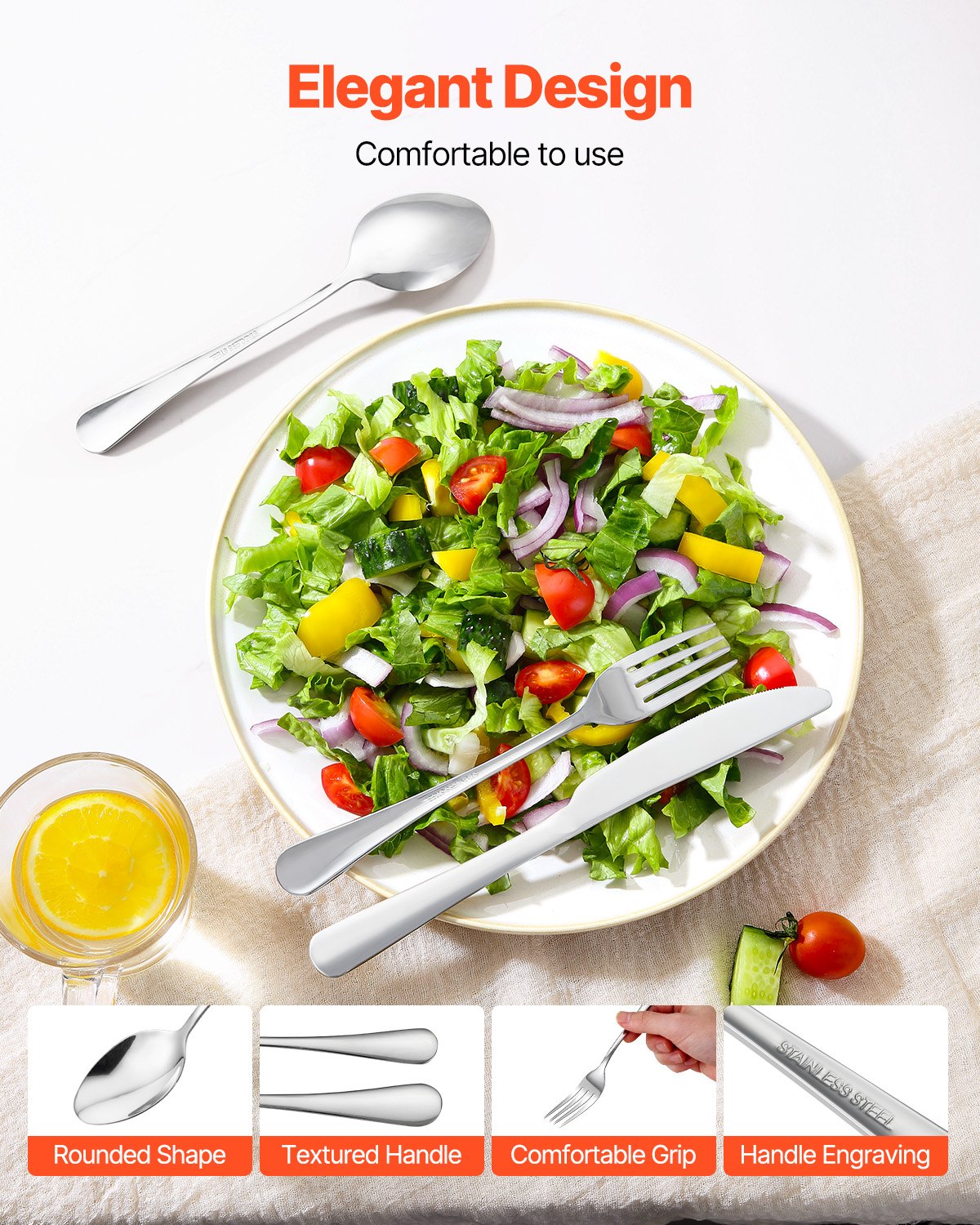 30-Piece Silverware Set Stainless Steel Cutlery Flatware Utensil Kitchen For 6