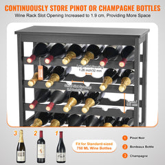 42 Bottle 7-Tier Modular Wine Rack Bamboo Wood Display Shelf With TableTop