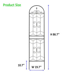 4 Pack Metal Garden Trellis 86.7" X 19.7" Rustproof Trellis For Climbing Plants Outdoor Flower Support Black