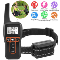 Train Collar OR Receiver Only Options - 3280FT Dog Training Collar IP67 Waterproof Pet Beep Vibration Electric Shock Collar 3 Channels Rechargeable Transmitter Receiver Trainer With Flashlight